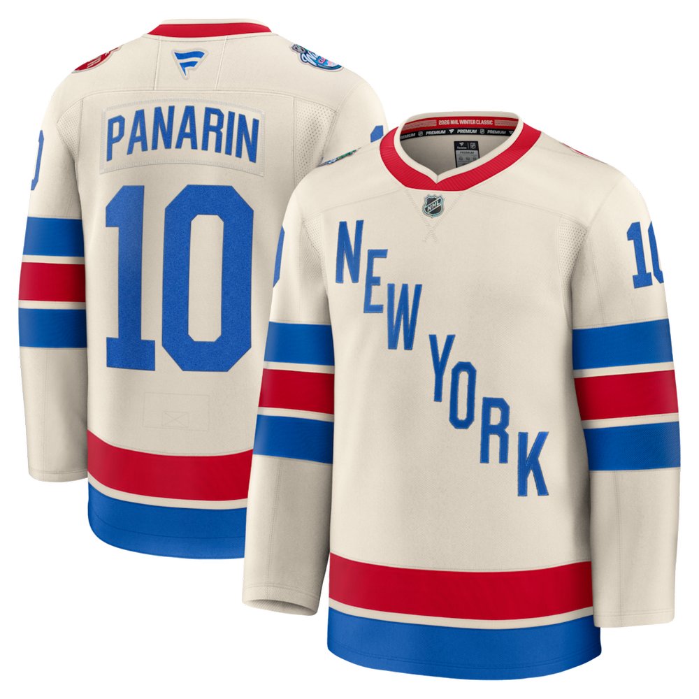 Men's New York Rangers #10 Artemi Panarin Beige 2026 NHL Winter Classic Premium Jersey Men's New York Rangers #10 Artemi Panarin Beige 2026 NHL Winter Classic Premium Jersey