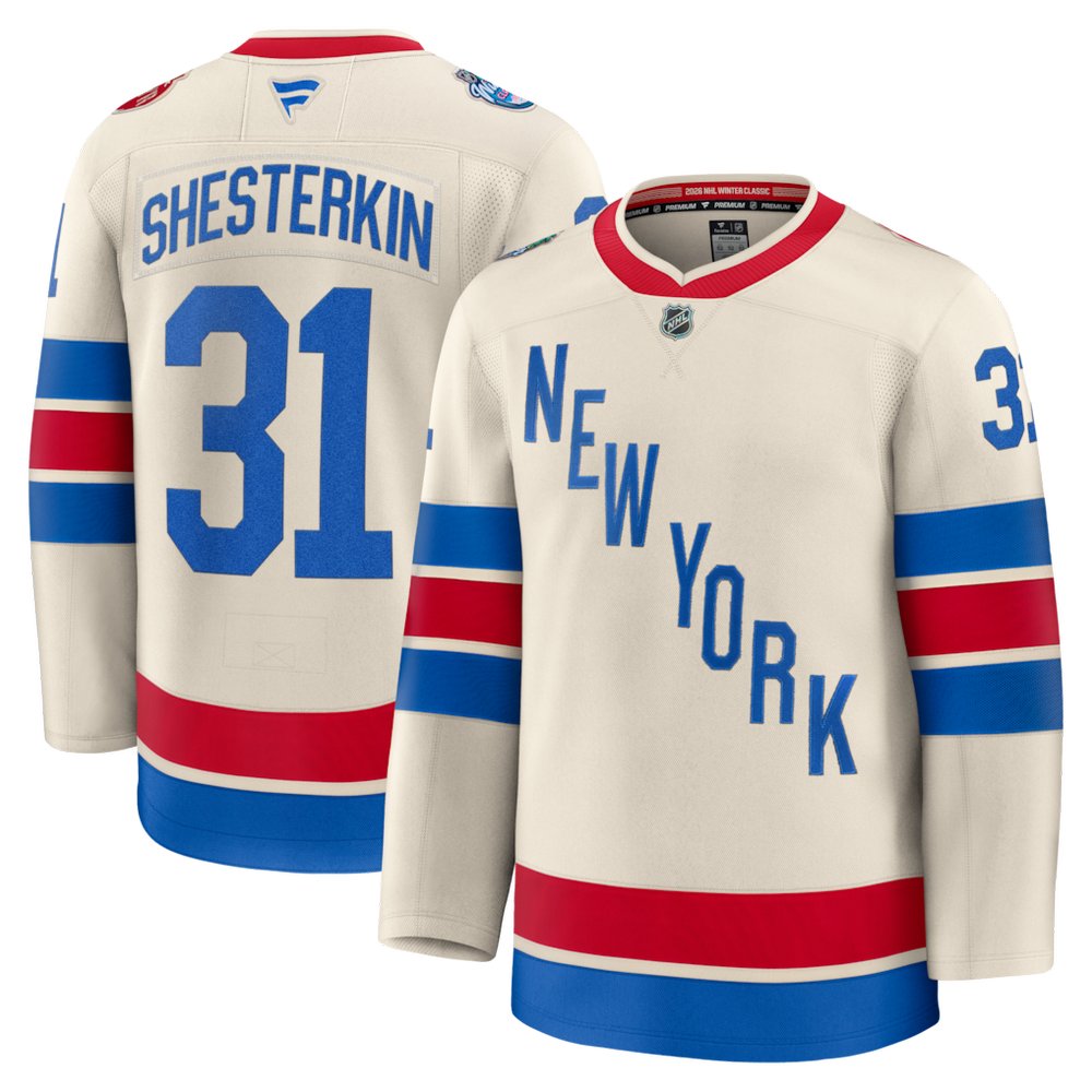 Men's New York Rangers #31 Igor Shesterkin Beige 2026 NHL Winter Classic Premium Jersey Men's New York Rangers #31 Igor Shesterkin Beige 2026 NHL Winter Classic Premium Jersey
