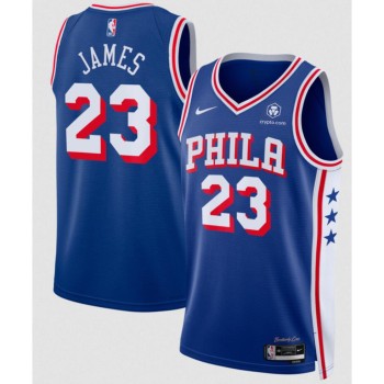 Men's Philadelphia 76ers #23 LeBron James Royal 2026 Icon Edition With Patch Jersey