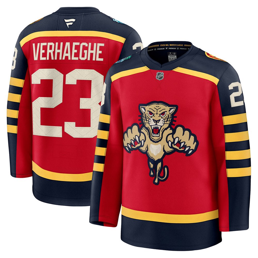 Youth Florida Panthers #23 Carter Verhaeghe Red NHL 2026 Winter Classic Jersey