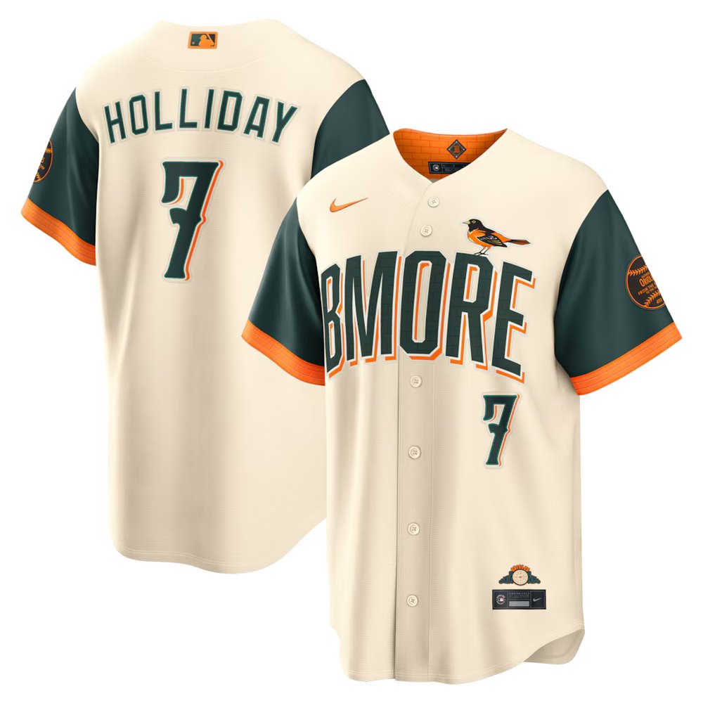 Men's Baltimore Orioles #7 Jackson Holliday Nike Natural 2026 City Connect Stadium Jersey Men's Baltimore Orioles #7 Jackson Holliday Nike Natural 2026 City Connect Stadium Jersey