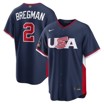 Men's USA Baseball #2 Alex Bregman Navy 2026 World Baseball Classic Road Stadium Jersey Men's USA Baseball #2 Alex Bregman Navy 2026 World Baseball Classic Road Stadium Jersey
