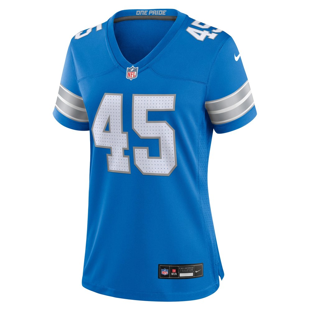 Women's Detroit Lions Isaac Ukwu  Blue Game Jersey