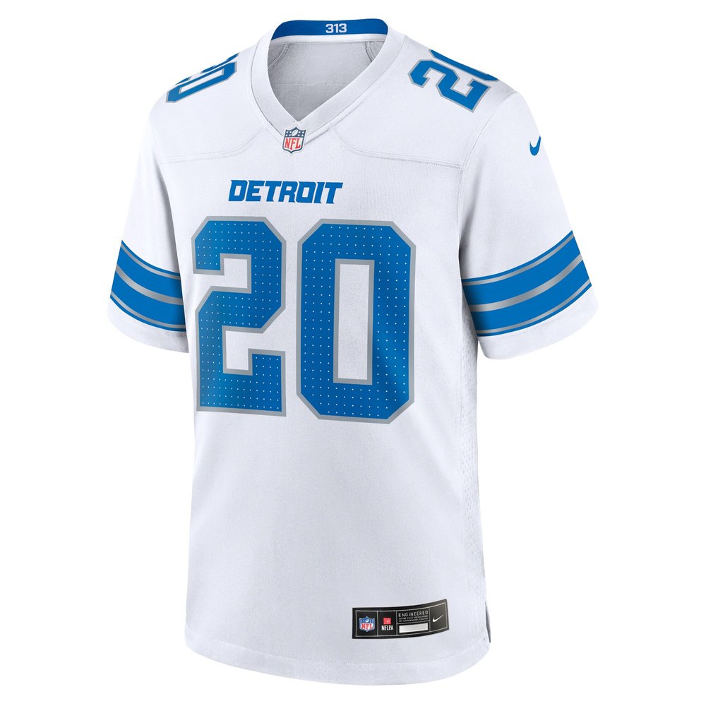 Men's Detroit Lions #20 Barry Sanders White Retired Player Game Jersey