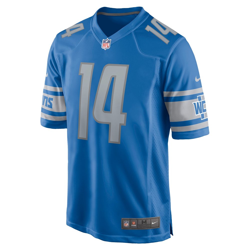Men's Detroit Lions #14 Amon-Ra St. Brown Blue Game Player Jersey