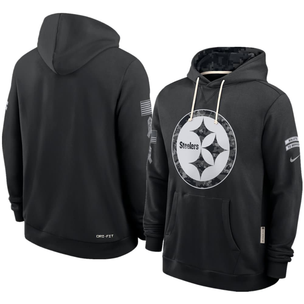 Men's Pittsburgh Steelers Nike Black 2026 Salute to Service Sideline Dri-FIT Pullover Hoodie Men's Pittsburgh Steelers Nike Black 2026 Salute to Service Sideline Dri-FIT Pullover Hoodie