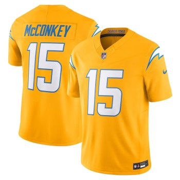 Men's Los Angeles Chargers #15 Ladd McConkey Nike Gold Alternate Charger Power Vapor F.U.S.E. Limited Jersey Men's Los Angeles Chargers #15 Ladd McConkey Nike Gold Alternate Charger Power Vapor F.U.S.E. Limited Jersey