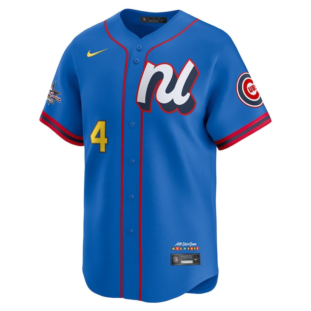 Youth National League #4 Pete Crow-Armstrong Nike Blue 2025 All-Star Edition Limited Player Jersey