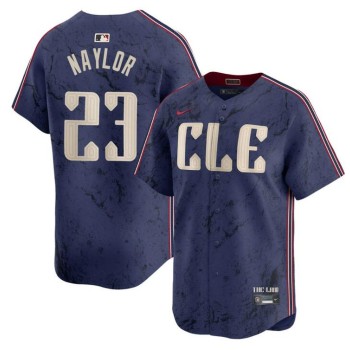 Men's Cleveland Guardians #23 Bo Naylor Navy 2024 City Connect Limited Stitched Baseball Jersey Men's Cleveland Guardians #23 Bo Naylor Navy 2024 City Connect Limited Stitched Baseball Jersey
