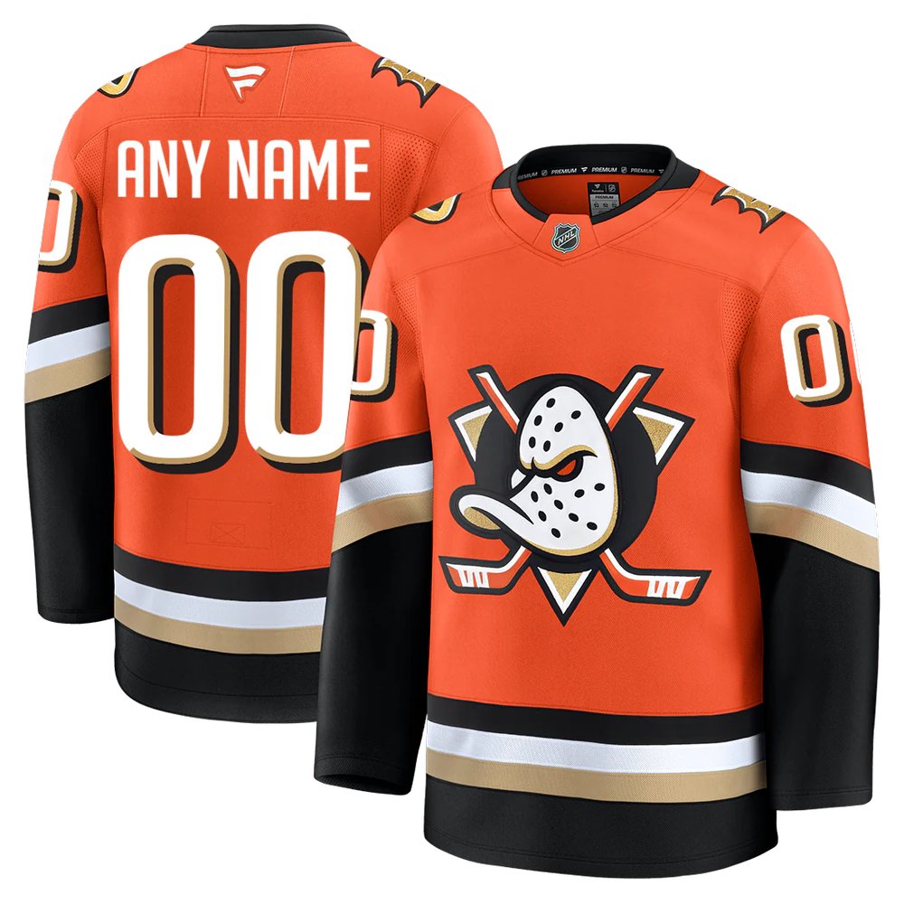 Youth Anaheim Ducks Orange Home Custom Jersey