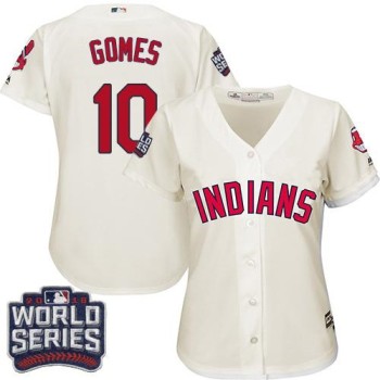 indians #10 Yan Gomes Cream 2016 World Series Bound Women's Alternate Stitched MLB Jersey indians #10 Yan Gomes Cream 2016 World Series Bound Women's Alternate Stitched MLB Jersey