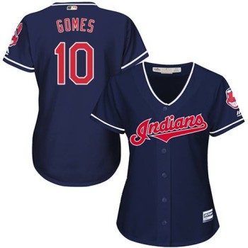 indians #10 Yan Gomes Navy Blue Women's Alternate Stitched MLB Jersey indians #10 Yan Gomes Navy Blue Women's Alternate Stitched MLB Jersey