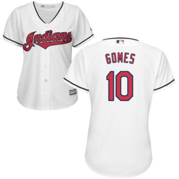 indians #10 Yan Gomes White Women's Home Stitched MLB Jersey indians #10 Yan Gomes White Women's Home Stitched MLB Jersey