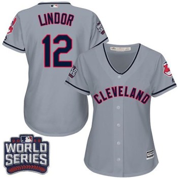 indians #12 Francisco Lindor Grey 2016 World Series Bound Women's Road Stitched MLB Jersey indians #12 Francisco Lindor Grey 2016 World Series Bound Women's Road Stitched MLB Jersey