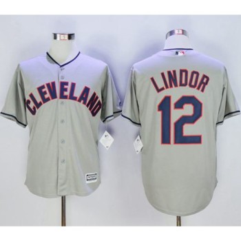 indians #12 Francisco Lindor Grey New Cool Base Stitched MLB Jersey indians #12 Francisco Lindor Grey New Cool Base Stitched MLB Jersey