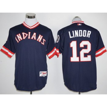 indians #12 Francisco Lindor Navy Blue 1976 Turn Back The Clock Stitched MLB Jersey indians #12 Francisco Lindor Navy Blue 1976 Turn Back The Clock Stitched MLB Jersey