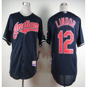 indians #12 Francisco Lindor Navy Blue Cool Base Stitched MLB Jersey indians #12 Francisco Lindor Navy Blue Cool Base Stitched MLB Jersey