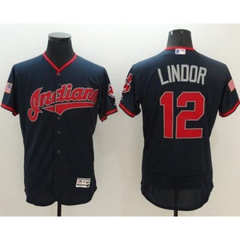 indians #12 Francisco Lindor Navy Blue Fashion Stars & Stripes Flexbase Authentic Stitched MLB Jersey indians #12 Francisco Lindor Navy Blue Fashion Stars & Stripes Flexbase Authentic Stitched MLB Jersey