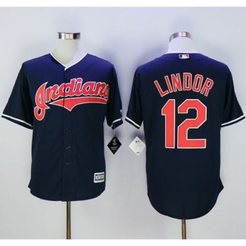 indians #12 Francisco Lindor Navy Blue New Cool Base Stitched MLB Jersey indians #12 Francisco Lindor Navy Blue New Cool Base Stitched MLB Jersey