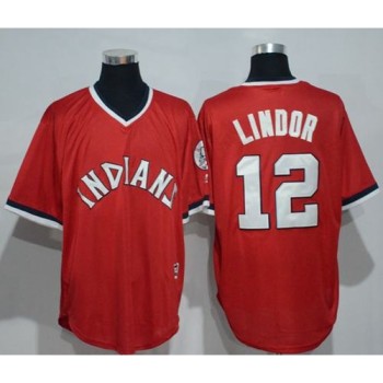 indians #12 Francisco Lindor Red 1978 Turn Back The Clock Stitched MLB Jersey indians #12 Francisco Lindor Red 1978 Turn Back The Clock Stitched MLB Jersey