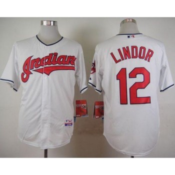 indians #12 Francisco Lindor White Cool Base Stitched MLB Jersey indians #12 Francisco Lindor White Cool Base Stitched MLB Jersey