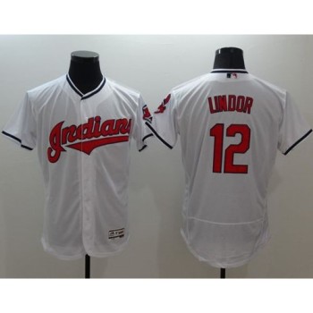 indians #12 Francisco Lindor White Flexbase Authentic Collection Stitched MLB Jersey indians #12 Francisco Lindor White Flexbase Authentic Collection Stitched MLB Jersey