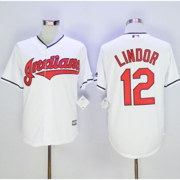 indians #12 Francisco Lindor White New Cool Base Stitched MLB Jersey indians #12 Francisco Lindor White New Cool Base Stitched MLB Jersey