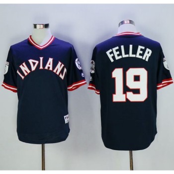 indians #19 Bob Feller Navy Blue 1976 Turn Back The Clock Stitched MLB Jersey indians #19 Bob Feller Navy Blue 1976 Turn Back The Clock Stitched MLB Jersey