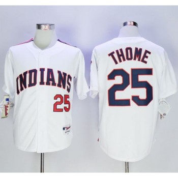 indians #25 Jim Thome White 1978 Turn Back The Clock Stitched MLB Jersey indians #25 Jim Thome White 1978 Turn Back The Clock Stitched MLB Jersey