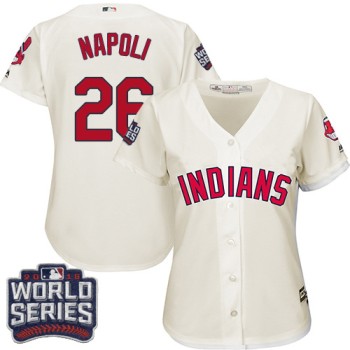 indians #26 Mike Napoli Cream 2016 World Series Bound Women's Alternate Stitched MLB Jersey indians #26 Mike Napoli Cream 2016 World Series Bound Women's Alternate Stitched MLB Jersey