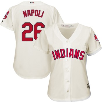 indians #26 Mike Napoli Cream Women's Alternate Stitched MLB Jersey indians #26 Mike Napoli Cream Women's Alternate Stitched MLB Jersey