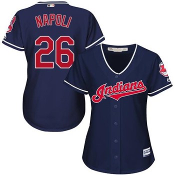 indians #26 Mike Napoli Navy Blue Women's Alternate Stitched MLB Jersey indians #26 Mike Napoli Navy Blue Women's Alternate Stitched MLB Jersey