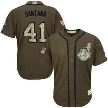 indians #41 Carlos Santana Green Salute to Service Stitched MLB Jersey indians #41 Carlos Santana Green Salute to Service Stitched MLB Jersey