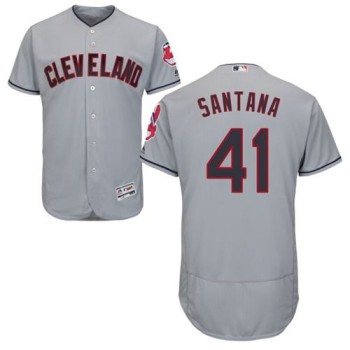 indians #41 Carlos Santana Grey Flexbase Authentic Collection Stitched MLB Jersey indians #41 Carlos Santana Grey Flexbase Authentic Collection Stitched MLB Jersey