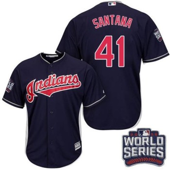 indians #41 Carlos Santana Navy Blue Alternate 2016 World Series Bound Stitched Youth MLB Jersey indians #41 Carlos Santana Navy Blue Alternate 2016 World Series Bound Stitched Youth MLB Jersey