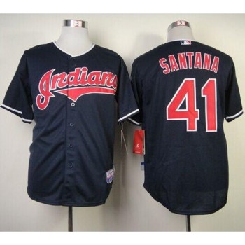 indians #41 Carlos Santana Navy Blue Cool Base Stitched MLB Jersey indians #41 Carlos Santana Navy Blue Cool Base Stitched MLB Jersey