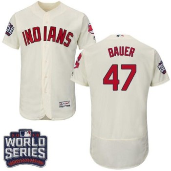 indians #47 Trevor Bauer Cream Flexbase Authentic Collection 2016 World Series Bound Stitched MLB Jersey indians #47 Trevor Bauer Cream Flexbase Authentic Collection 2016 World Series Bound Stitched MLB Jersey