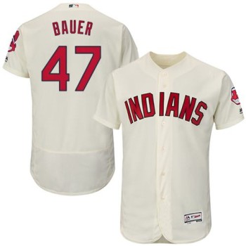 indians #47 Trevor Bauer Cream Flexbase Authentic Collection Stitched MLB Jersey indians #47 Trevor Bauer Cream Flexbase Authentic Collection Stitched MLB Jersey