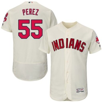indians #55 Roberto Perez Cream Flexbase Authentic Collection Stitched MLB Jersey indians #55 Roberto Perez Cream Flexbase Authentic Collection Stitched MLB Jersey