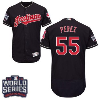 indians #55 Roberto Perez Navy Blue Flexbase Authentic Collection 2016 World Series Bound Stitched MLB Jersey indians #55 Roberto Perez Navy Blue Flexbase Authentic Collection 2016 World Series Bound Stitched MLB Jersey