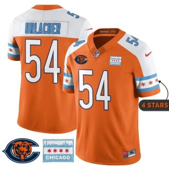 Youth Chicago Bears #54 Brian Urlacher Orange Alternate City Edition With Chicago Flag Vapor F.U.S.E. Untouchable Limited Jersey