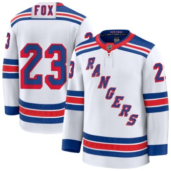 Men's New York Rangers #23 Adam Fox White Away Premium Custom Jersey Men's New York Rangers #23 Adam Fox White Away Premium Custom Jersey