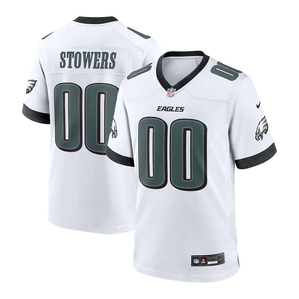 Men's Philadelphia Eagles Eli Stowers White 2026 NFL Draft Game Jersey Men's Philadelphia Eagles Eli Stowers White 2026 NFL Draft Game Jersey