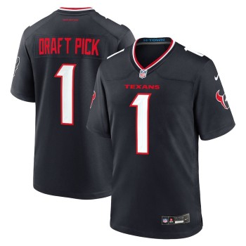Men's Houston Texans #1 Nike Navy 2025 NFL Draft First Round Pick No. 25 Game Jersey Men's Houston Texans #1 Nike Navy 2025 NFL Draft First Round Pick No. 25 Game Jersey