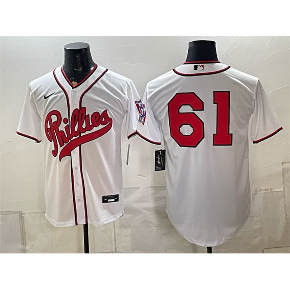 Youth Philadelphia Phillies #61 Cristopher Sanchez White 2026 Field of Dreams Stadium Jersey