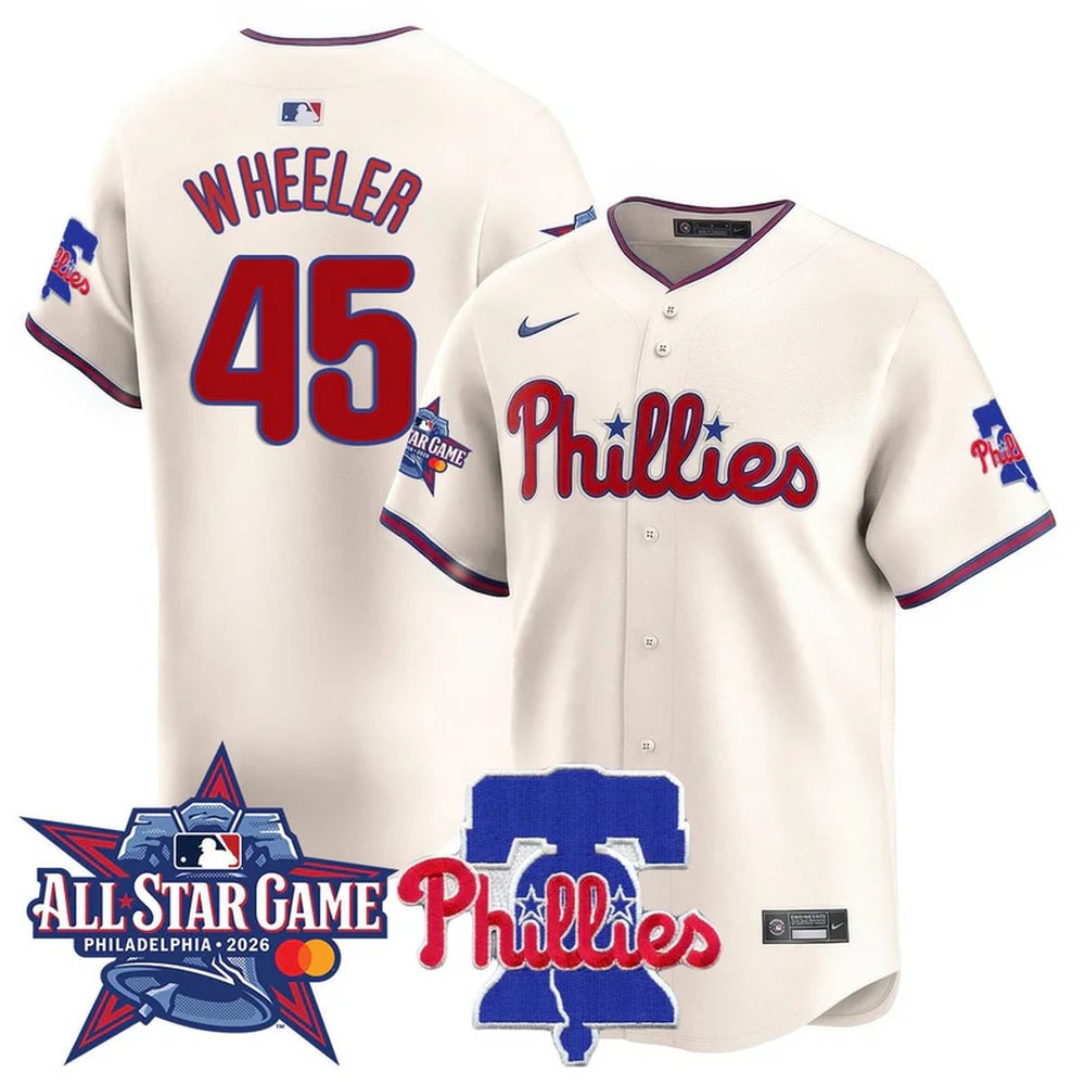 Men's Philadelphia Phillies #45 Zack Wheeler Cream 2026 MLB All-Star Jersey