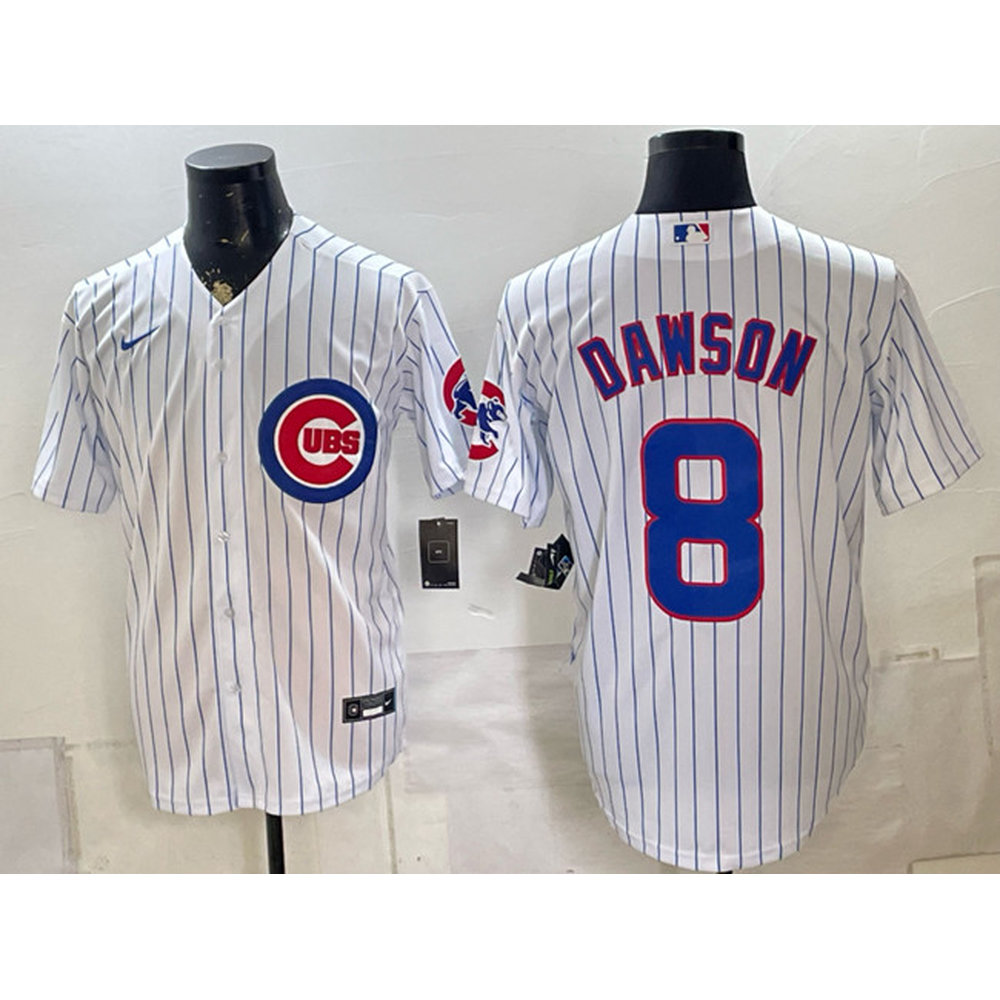 Men's Chicago Cubs #8 Andre Dawson White Home Jersey Men's Chicago Cubs #8 Andre Dawson White Home Jersey