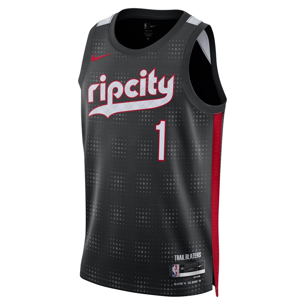 Unisex Portland Trail Blazers Anfernee Simons Black 2024/25 Swingman Player Jersey - City Edition