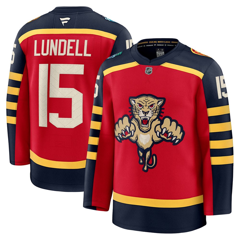 Youth Florida Panthers #15 Anton Lundell Red NHL 2026 Winter Classic Jersey