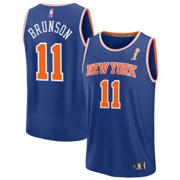 Women's New York Knicks #11 Jalen Brunson Blue 2026 NBA Finals Champions Fast Break Icon Edition Jersey